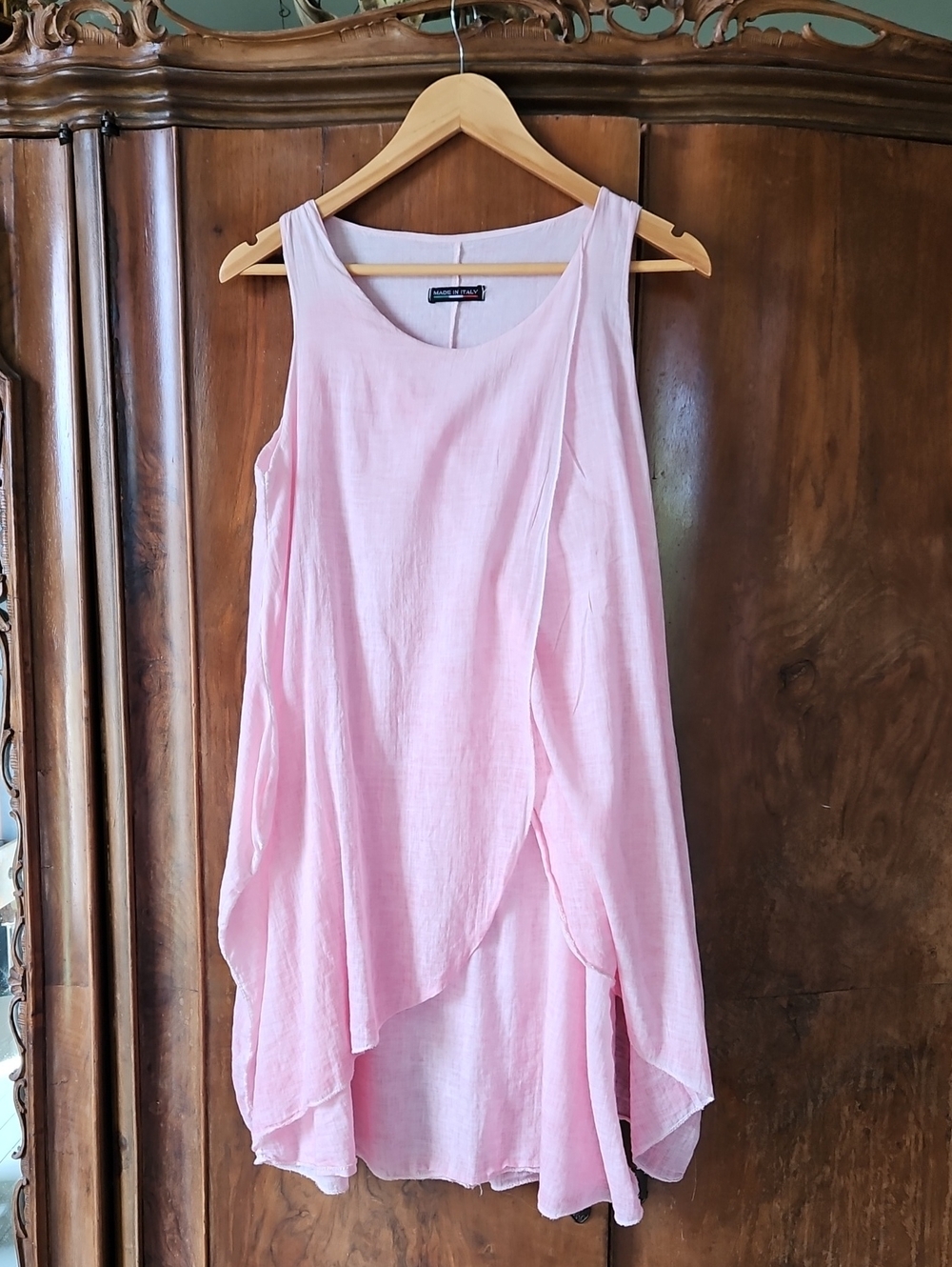 Light Pink Sleeveless Layered Tunic Dress